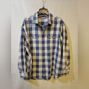 G.H.Bass Blue and White Plaid Men's Shirt‎